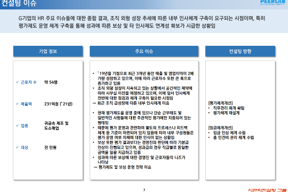 [일터혁신컨설팅] 귀금속 제조 및 도소매 중소기업의 임금체계개선,평가체계개선 컨설팅 사례